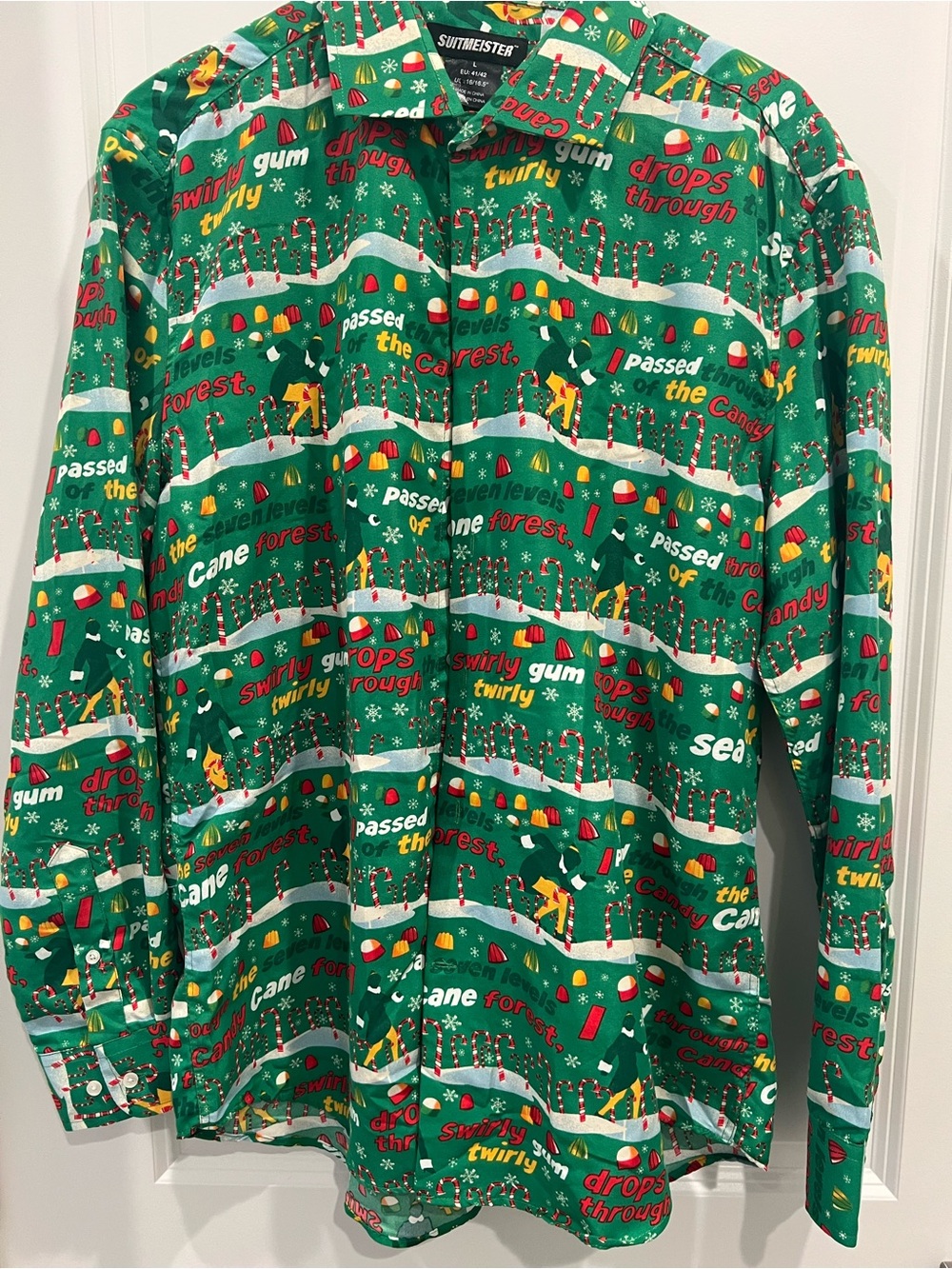 Suitmeister Green Holiday Print Men's Dress Shirt